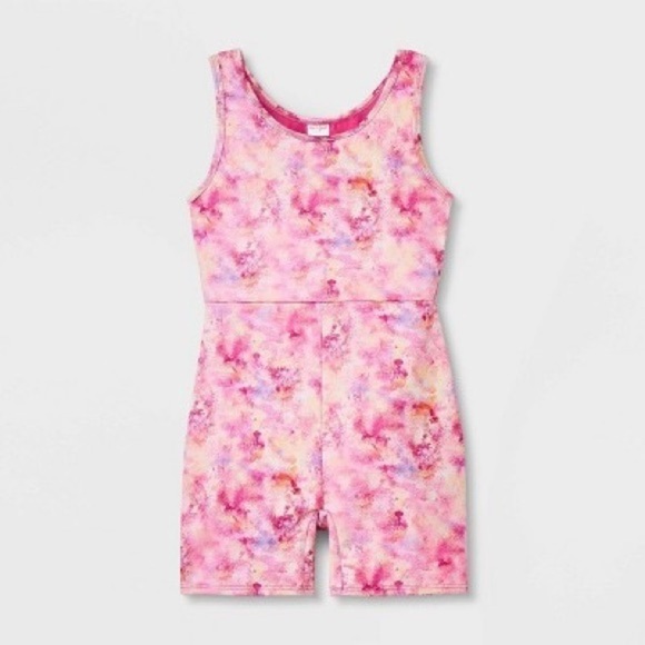 Girls' S 6/6XGymnastics Floral Spray Leotard- Cat & Jack Pink ballet - Picture 1 of 1